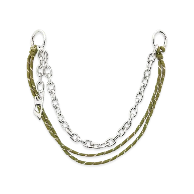 Diesel Chain-D L Charm in chain and rope "Silver/Green"