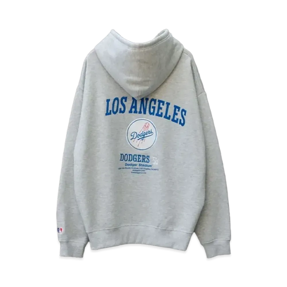 MLB Exclusive Logo Embroidery Back Design Big Silhouette Brushed Lining Pullover Hoodie "Light Gray"