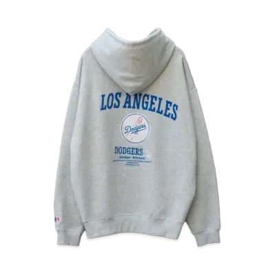 MLB Exclusive Logo Embroidery Back Design Big Silhouette Brushed Lining Pullover Hoodie "Light Gray"