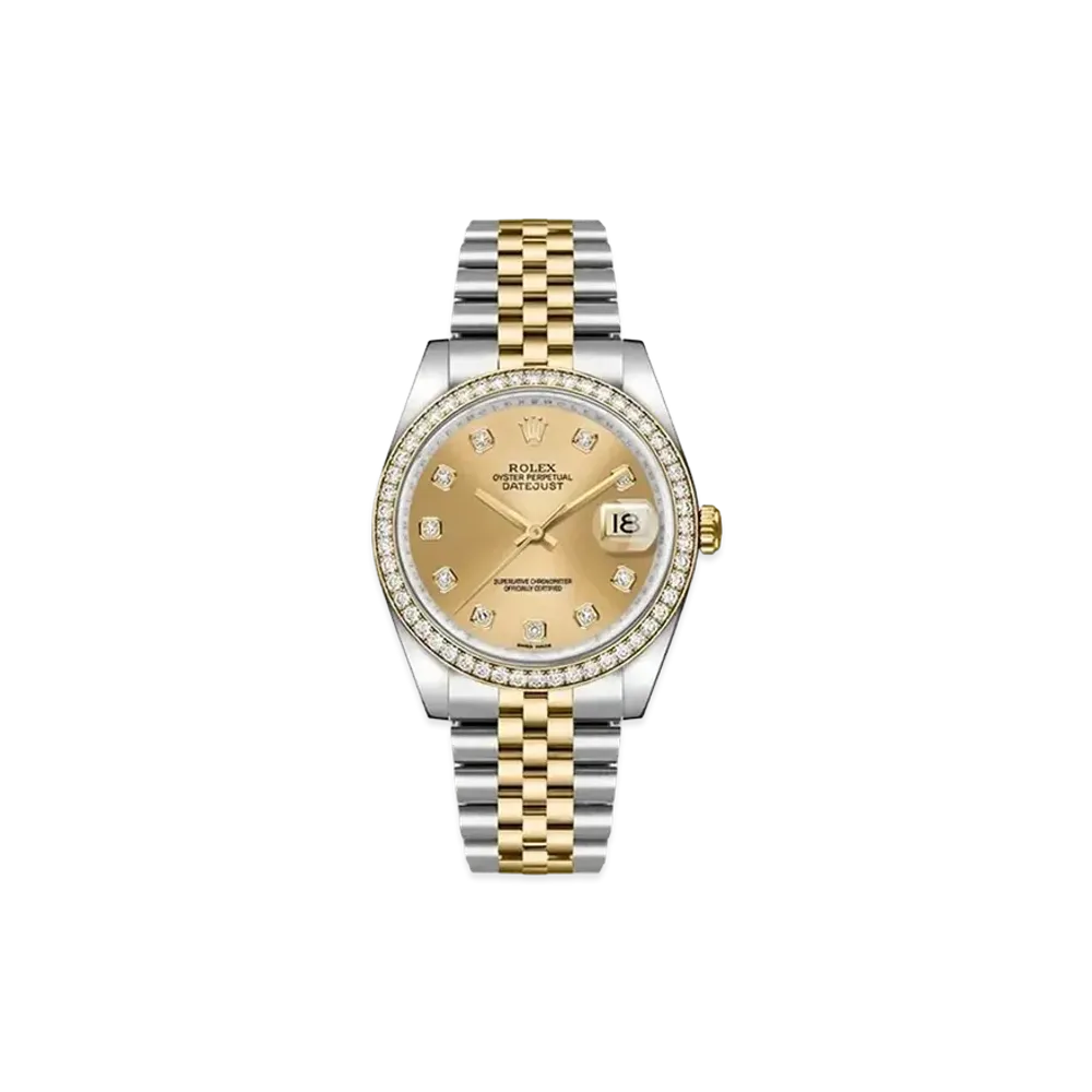 ROLEX Datejust 10P Diamonds "Champagne/Stainless Steel/Yellow Gold"
