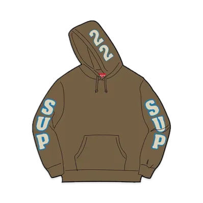 Supreme Team Chenille Hooded Sweatshirt "Olive Brown"