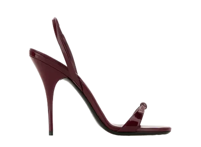 MIU MIU Women's Tyrian Leather Sandals "Burgundy"