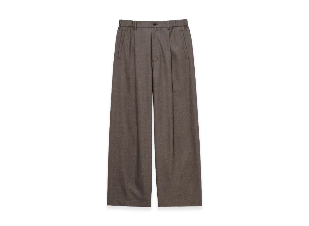 Graphpaper Melange Matt Worsted Side Seamless Trousers "Brown"