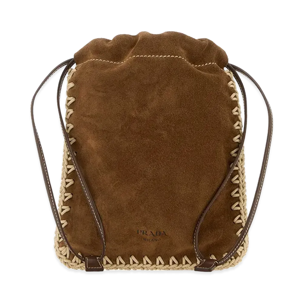 PRADA Wonen's Suede Phone Holder "Brown"