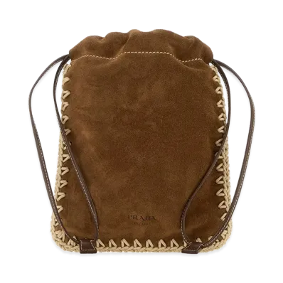 PRADA Wonen's Suede Phone Holder "Brown"