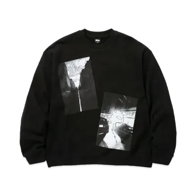 FIRST DOWN CREW SWEAT by E-WAX STUDIO "Black"