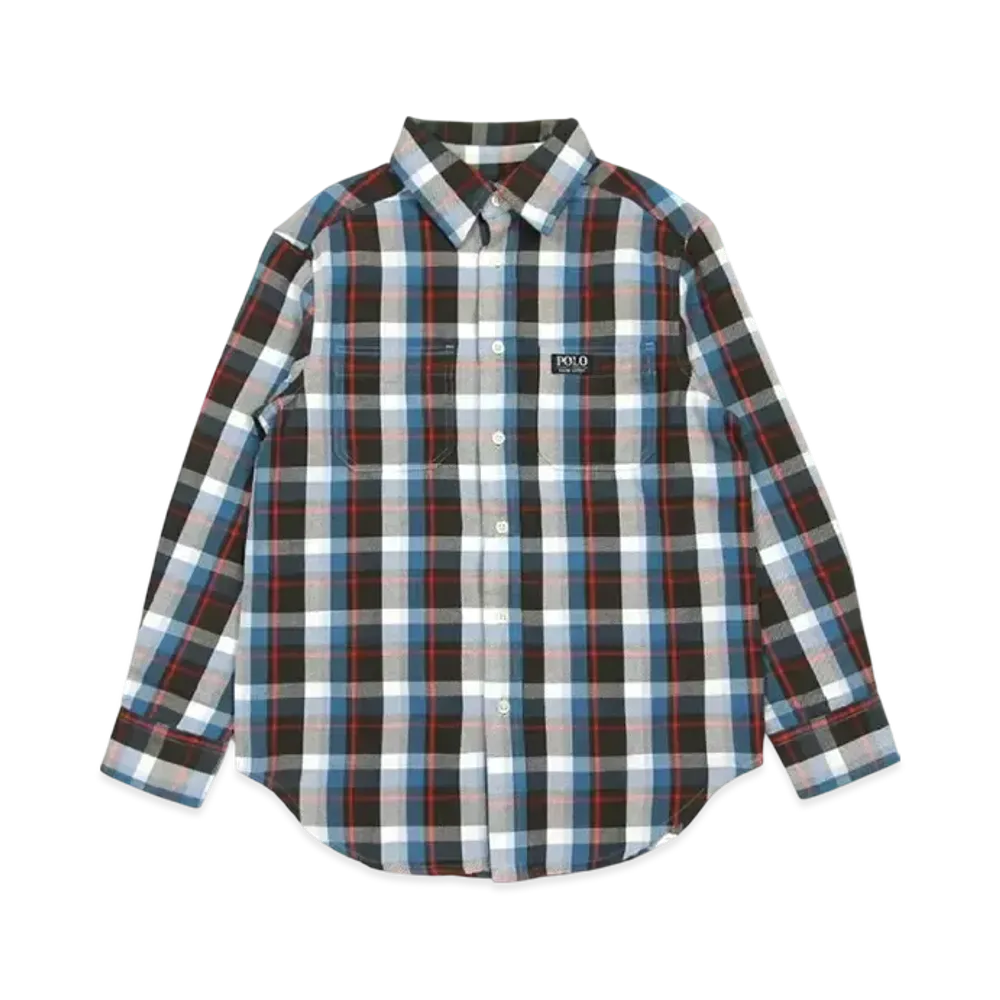 Polo Ralph Lauren Kids L/S Shirt "White/Blue"