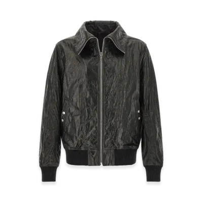 Rick Owens Leather Outerwear "Black"