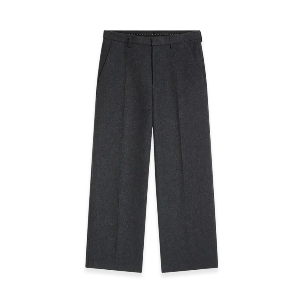DRIES VAN NOTEN Cropped Cotton Twill Pants "Dark grey"