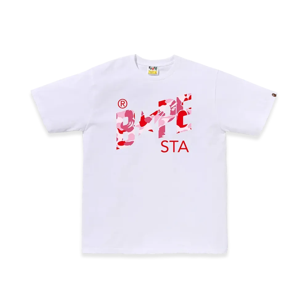A BATHING APE ABC Camo Bape Sta Tee "White/Pink"