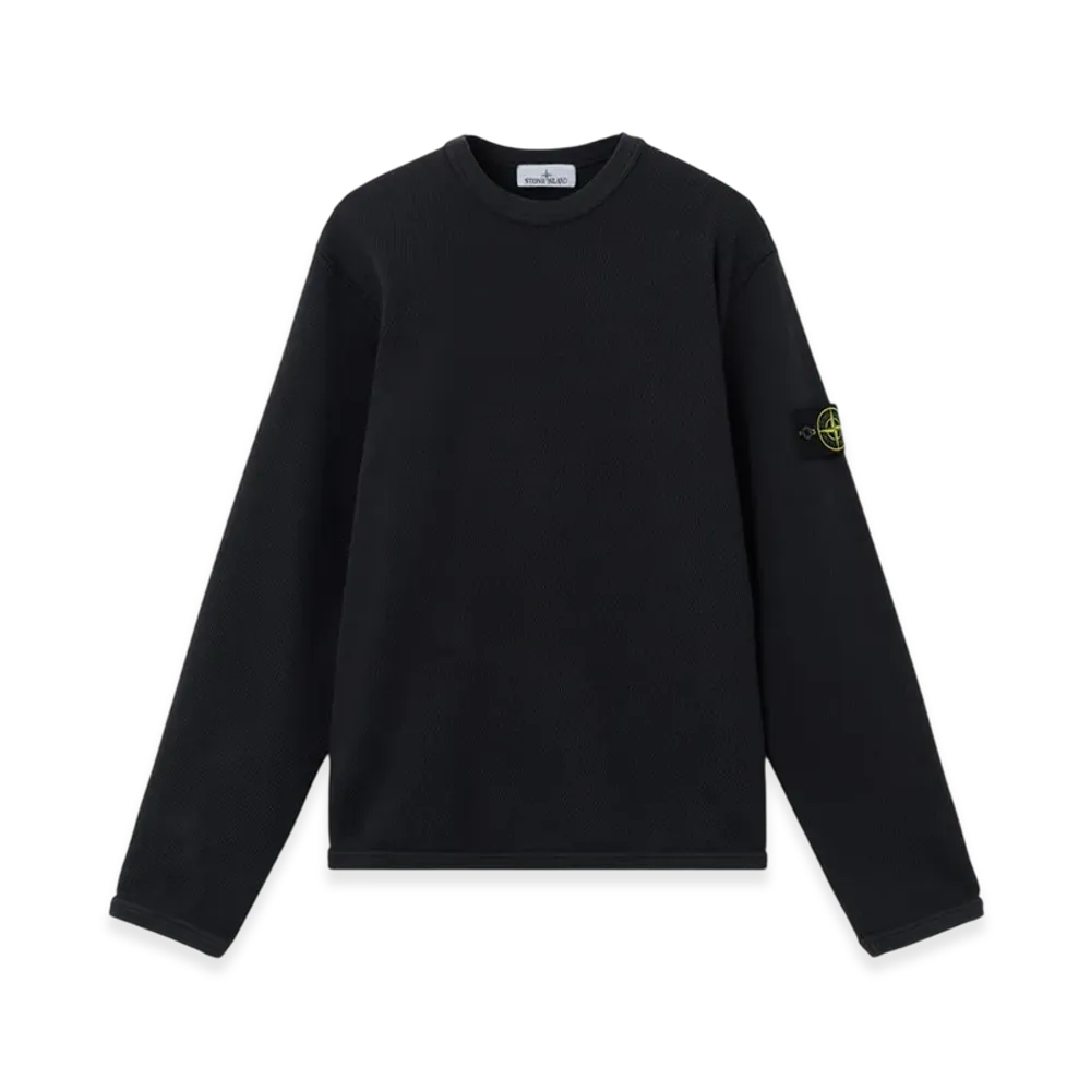 Stone Island 6100011 Mesh Stitch Organic Cotton Fleece "Black"