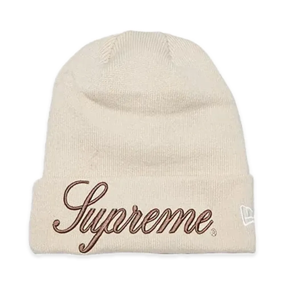 Supreme New Era Script Beanie "Stone"