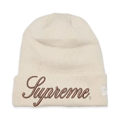 Supreme New Era Script Beanie "Stone"