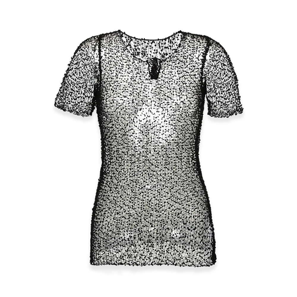 Maison Margiela Women's Embroidery Semi-Sheer Top "Black"