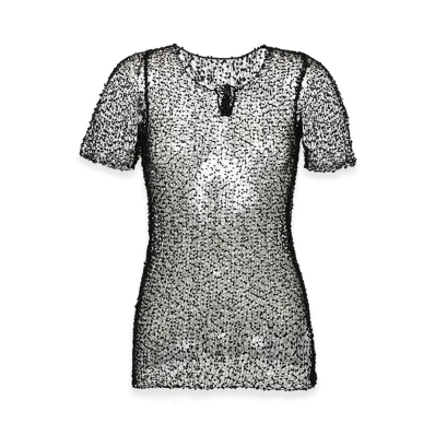 Maison Margiela Women's Embroidery Semi-Sheer Top "Black"