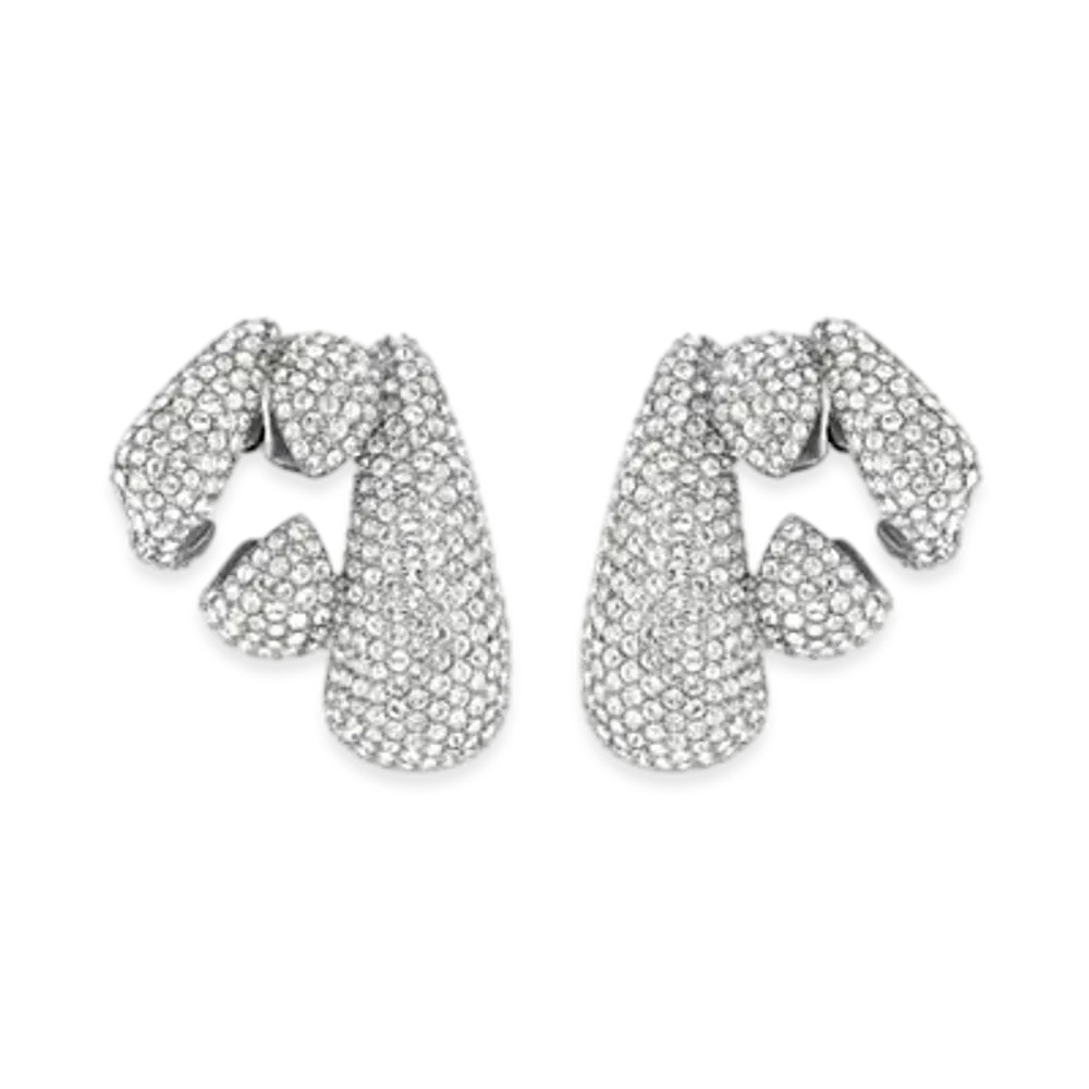 GIVENCHY Feline Earcuffs In Metal With Crystals "Silver"