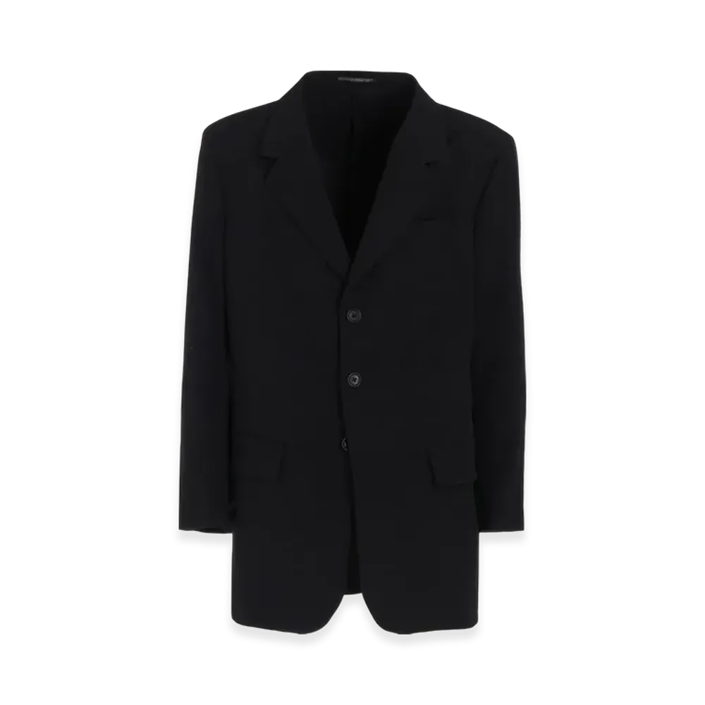 Yohji Yamamoto POUR HOMME Wool Gabardine Back Opening Jacket "Black"