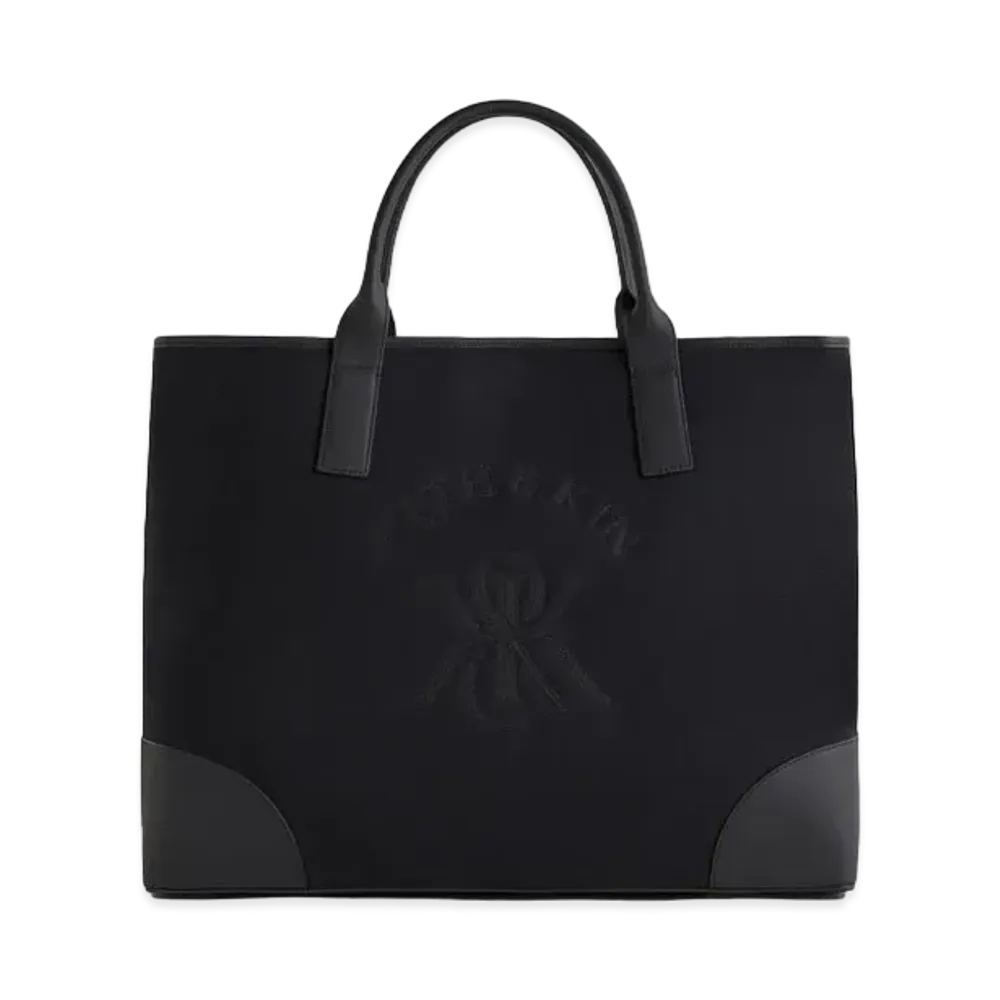 Kith Leather Trimmed Canvas Tote "Black"