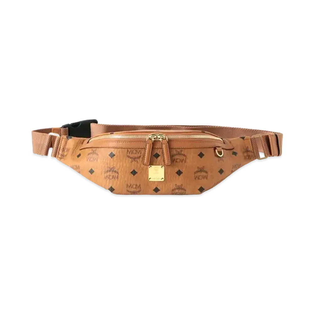 MCM Fursten Belt Bag In Visetos "Cognac"