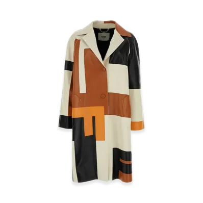 FENDI Women's Nappa Leather Overcoat "Multicolor"