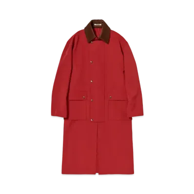 AURALEE Wool Max Canvas Riding Coat "Red"