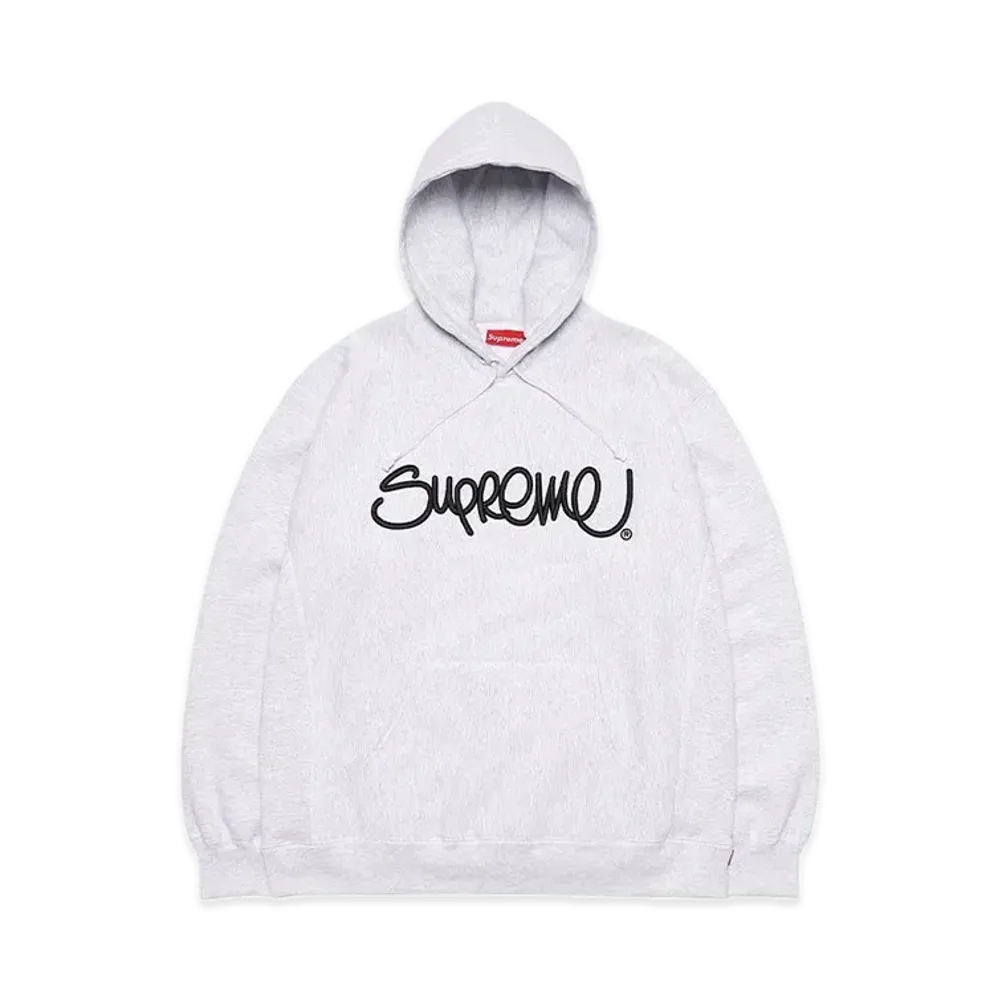 Supreme Raised Handstyle Hooded Sweatshirt "Ash Grey"