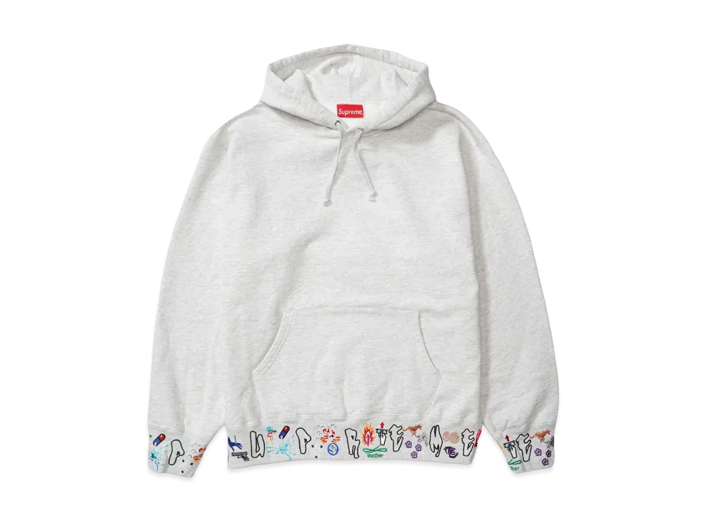 Supreme AOI Icons Hooded Sweatshirt "Ash Grey"