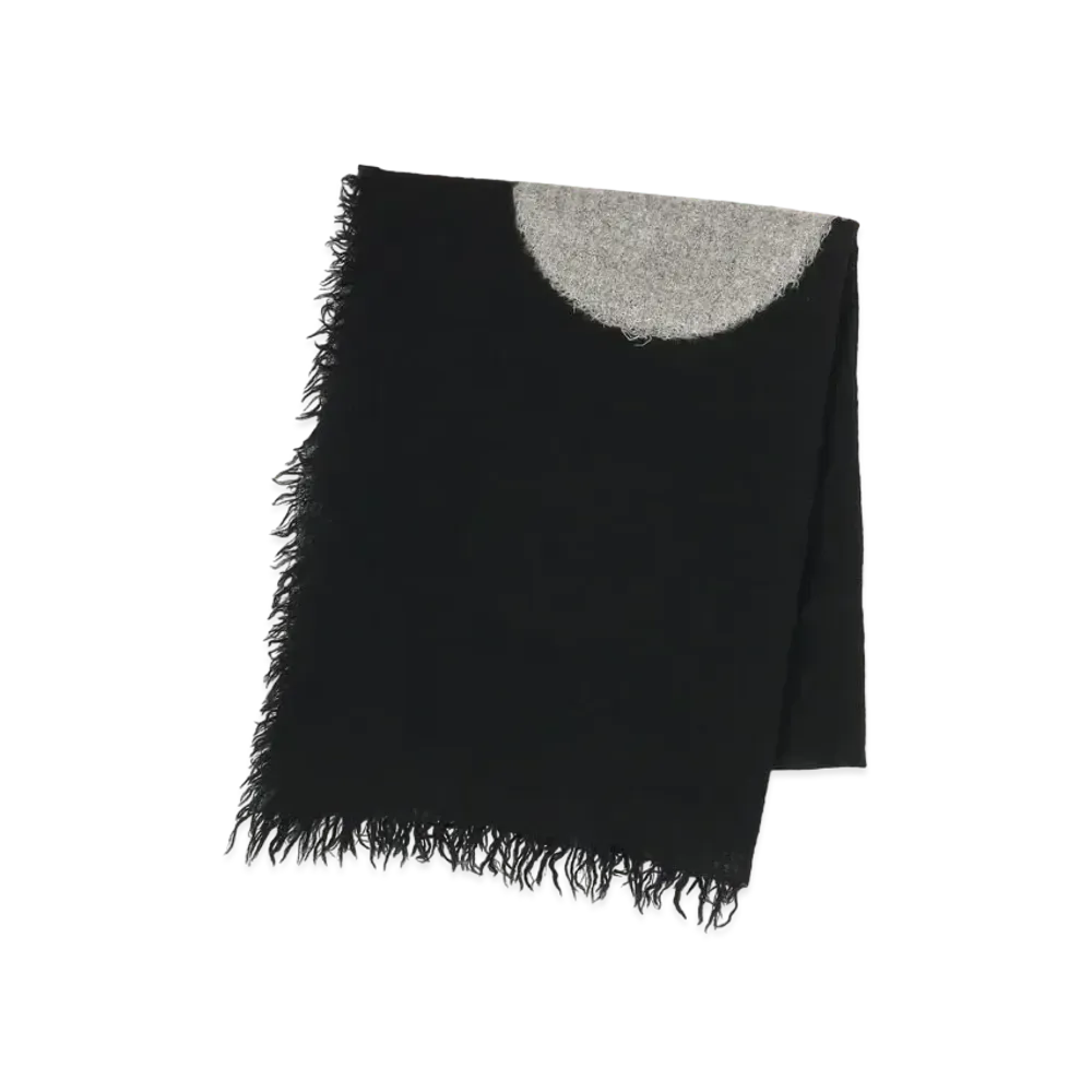 Yohji Yamamoto Y's WOOL NEEDLE PUNCH DOUBLE GAUZE DOT STOLE "Off White/Black"