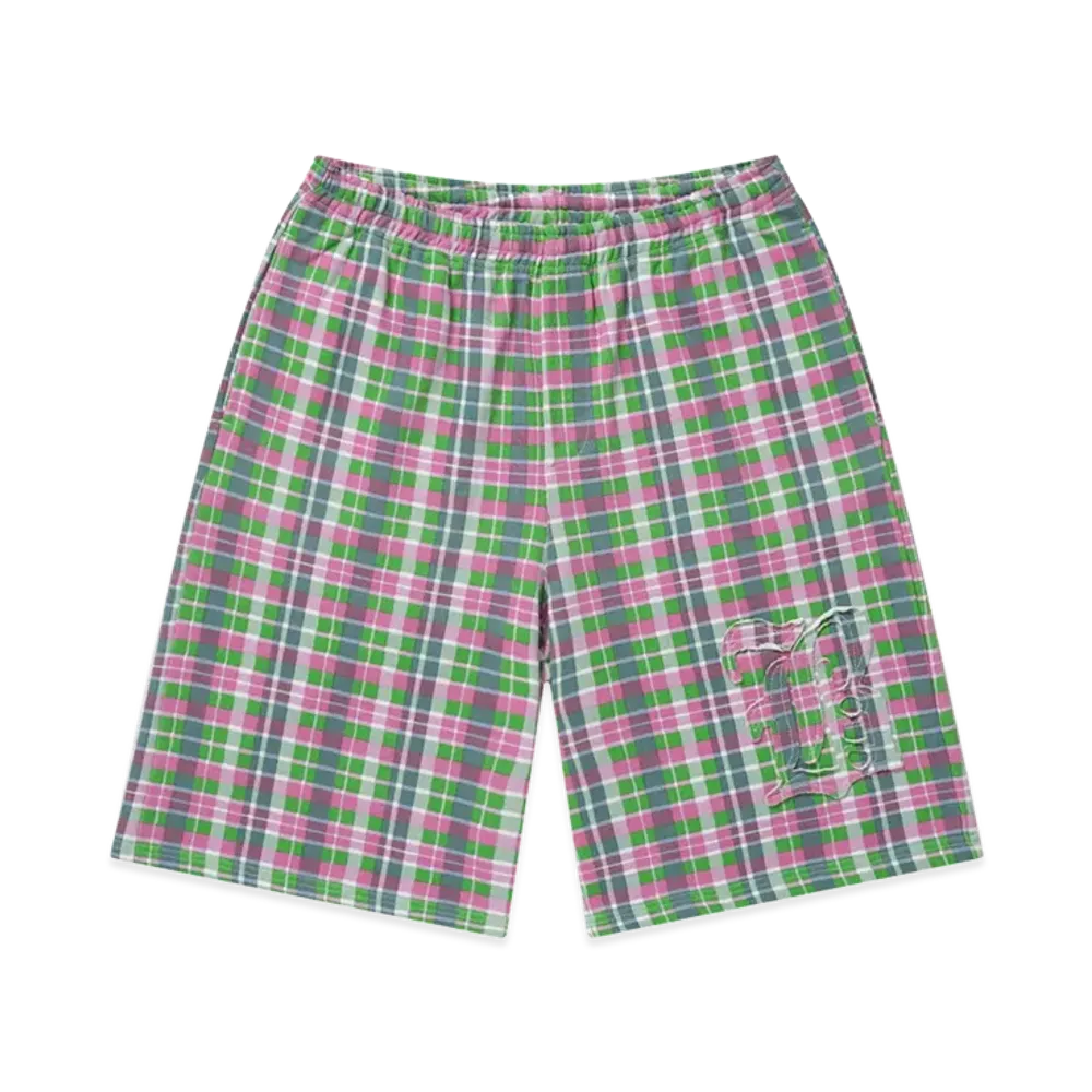 BlackEyePatch Big B Checked Baggy Sweat Shorts "Pink"