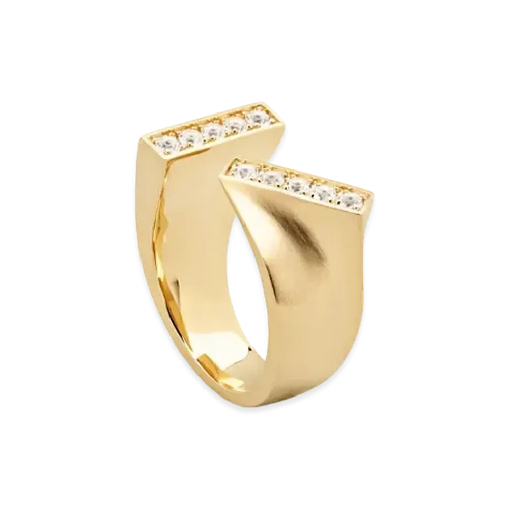 TOMWOOD Tilt Ring Diamond "Gold"