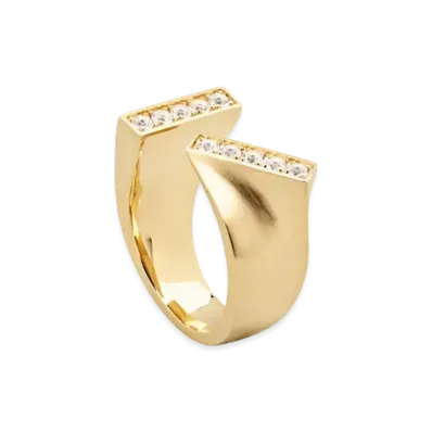 TOMWOOD Tilt Ring Diamond "Gold"
