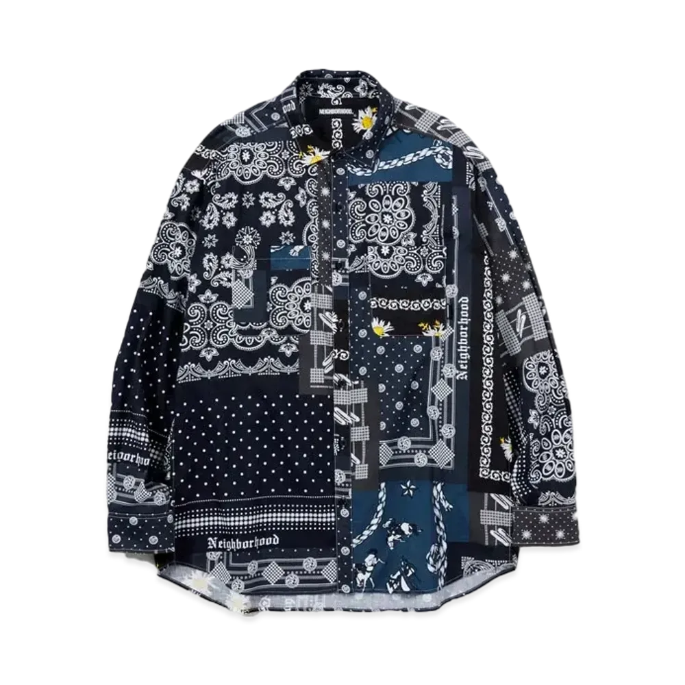 NEIGHBORHOOD BANDANA / C-SHIRT . LS "Black"