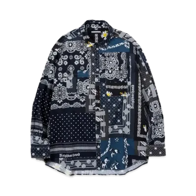 NEIGHBORHOOD BANDANA / C-SHIRT . LS "Black"