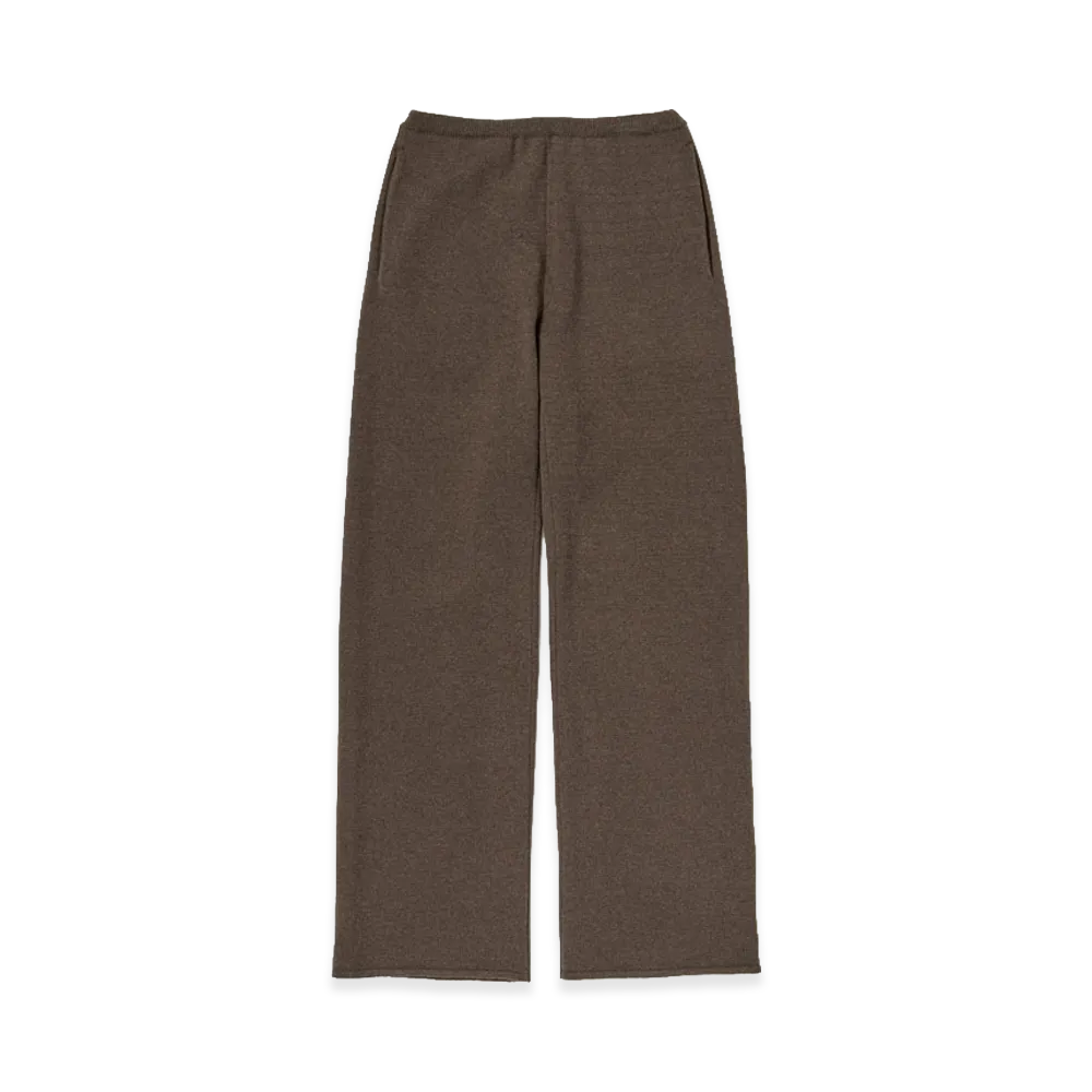 AURALEE Women's Super Fine Wool Knit Pants "Top Brown"