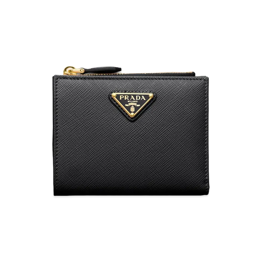 PRADA Saffiano Leather Wallet "Black"