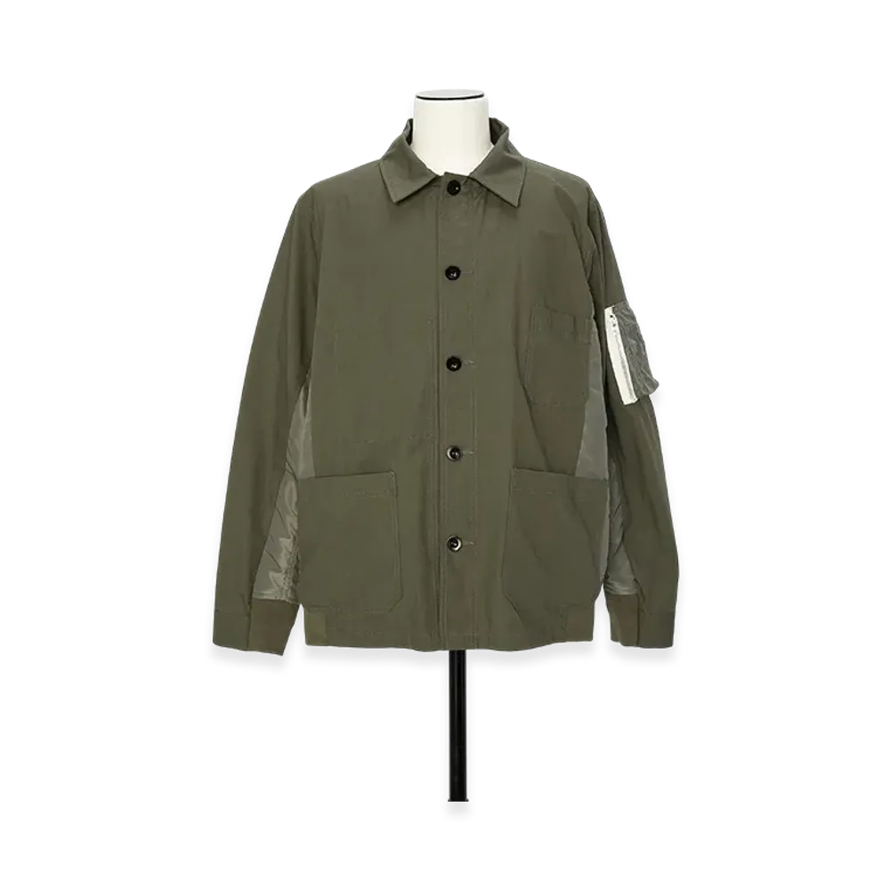 sacai Cotton Nylon Oxford Jacket "Khaki"