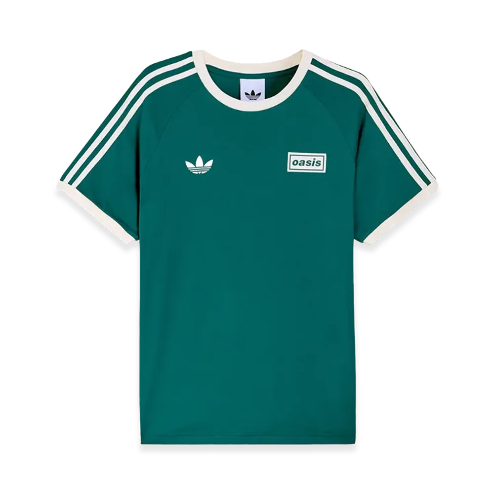 adidas x Oasis Tour 3-Stripes T-Shirt "Collegiate Green/Cream White"
