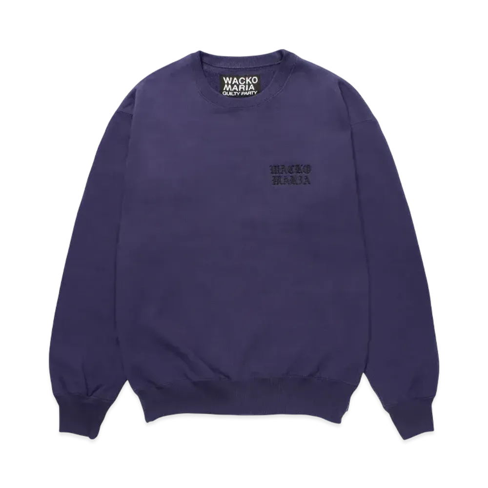 WACKO MARIA Heavy Weight Crew Neck Sweat Shirt "Purple"