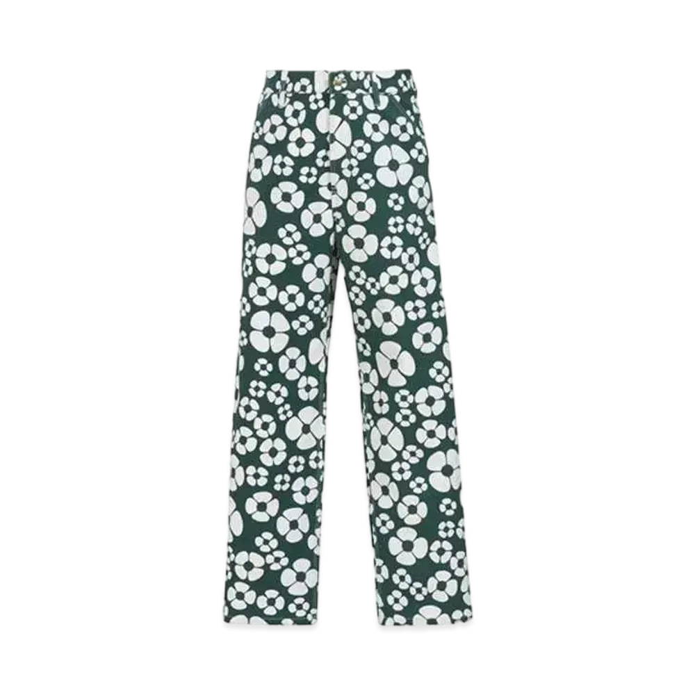 Marni x Carhartt WIP Green Floral Trousers "Forest Green"