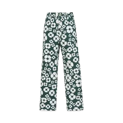 Marni x Carhartt WIP Green Floral Trousers "Forest Green"