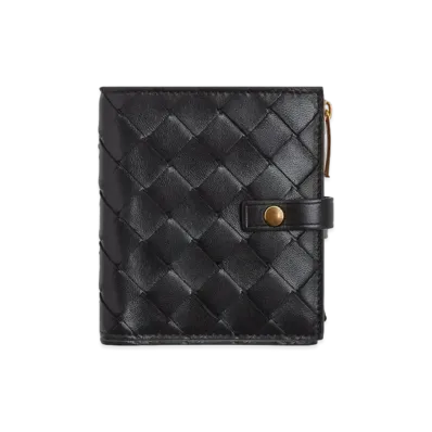 Bottega Veneta Bifold Zipped Wallet "Nero"