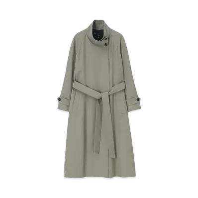 Paul Smith Women's Stand Collar Spring Coat "Olive"