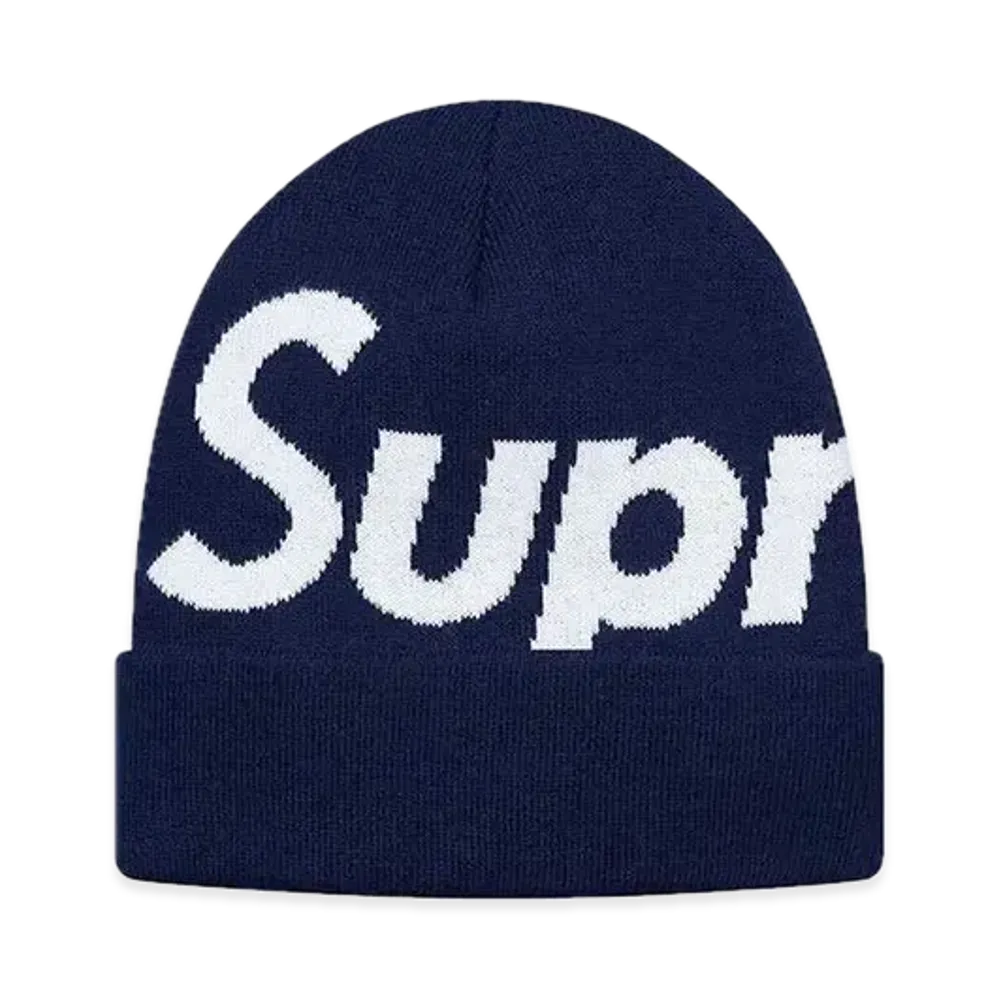 Supreme Big Logo Beanie (FW17) "Navy"