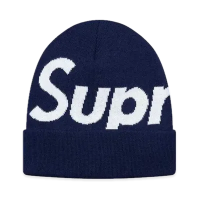 Supreme Big Logo Beanie (FW17) "Navy"