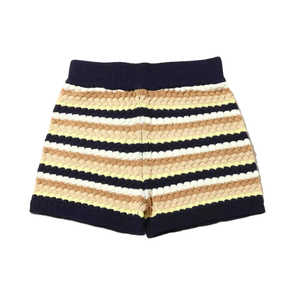 atmos pink Border Knit Shorts "Navy"