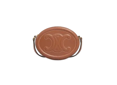 CELINE Crossbody Oval Purse In Smooth Calfskin "Tan"