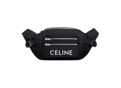 CELINE Large Zipped Belt Bag Trekking In Nylon With Celine Print "Black"