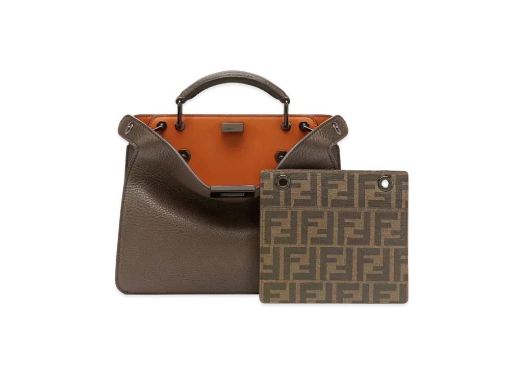 FENDI Peekaboo I See U Small Leather Bag "Brown"