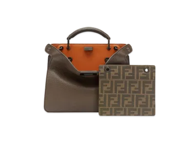 FENDI Peekaboo I See U Small Leather Bag "Brown"