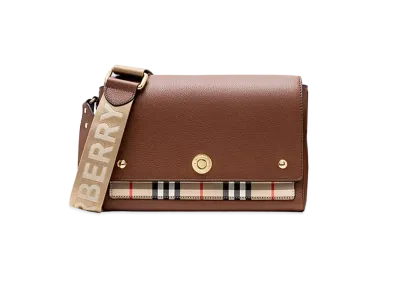 Burberry Vintage Check & Leather Notebook Cross Body Bag "Tan"